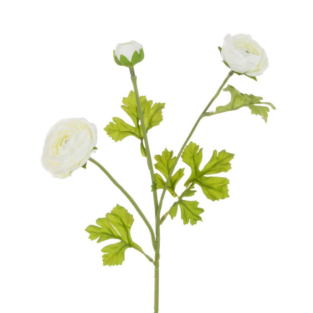 Floralsilk Faux Ranunculus Spray Cream 63cm